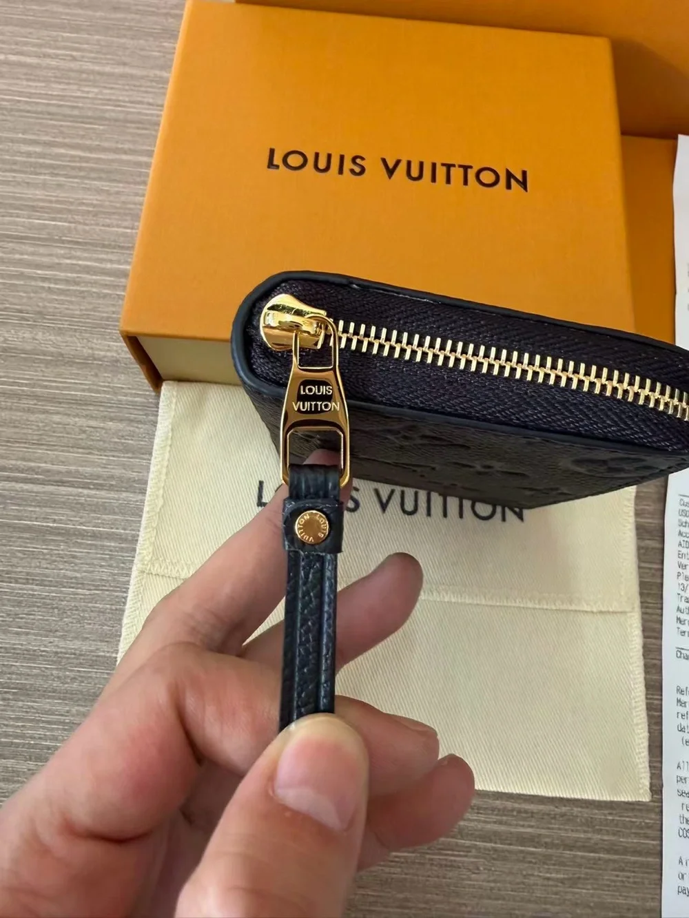 Louis Vuitton Black Embossed Monogram Zip Wallet